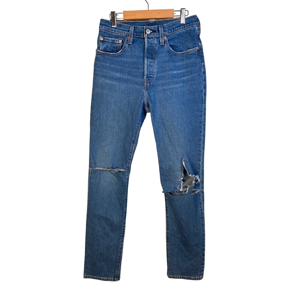 Levi's 501‎ Original Jeans Womens 26x32 Distressed High Rise Straight Button Fly